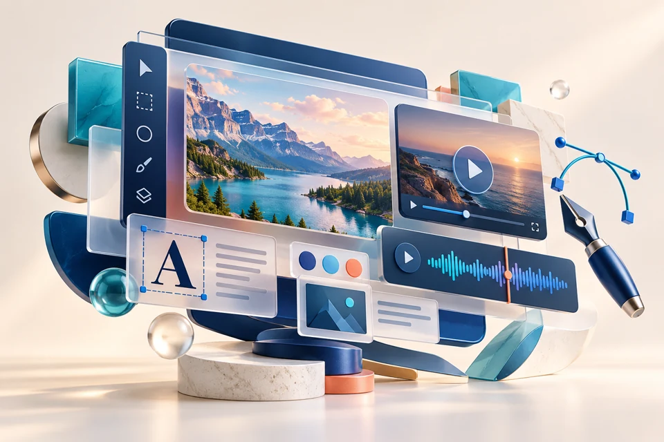 Multimedia lesson design workspace
