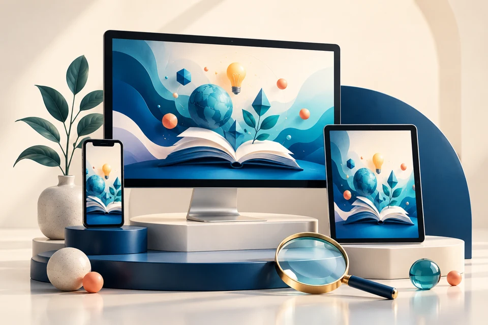 Matching course previews on desktop, tablet and phone