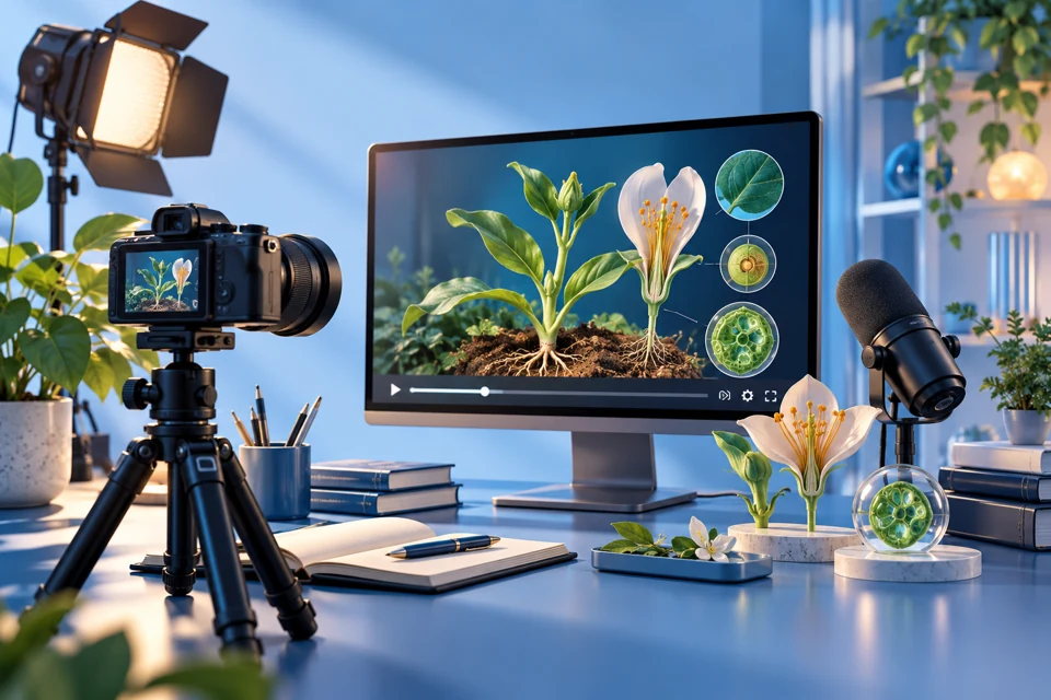 Educational video production equipment illustration